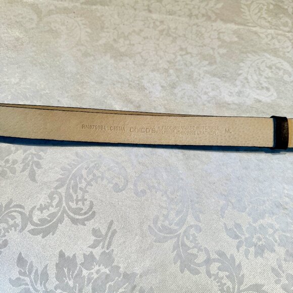 Chico’s Women’s Belt – Brown w/ Antique Gold Musical Note Clasp – RM#77984 - Picture 9 of 12